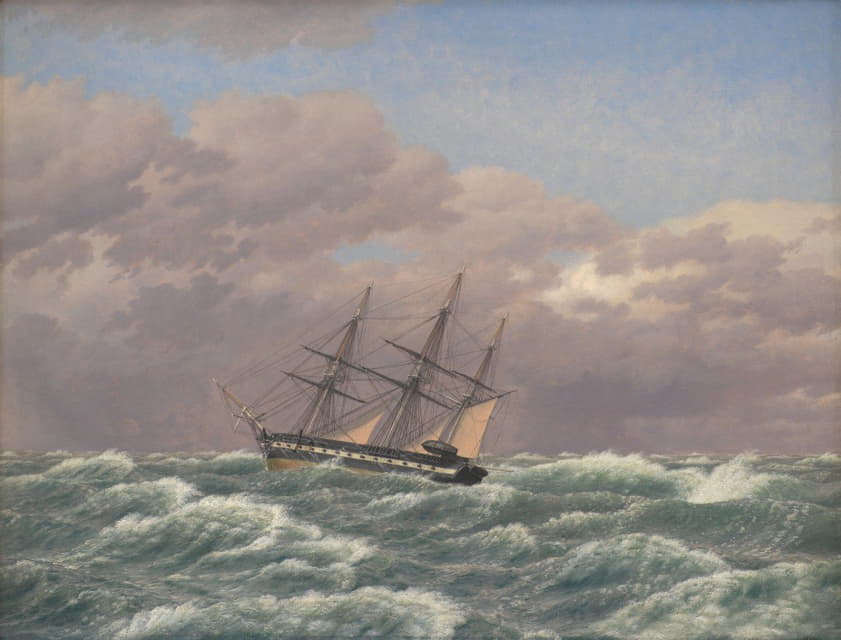 C.W. Eckersberg - The Corvette ‘Galathea’ in a Storm in the North Sea