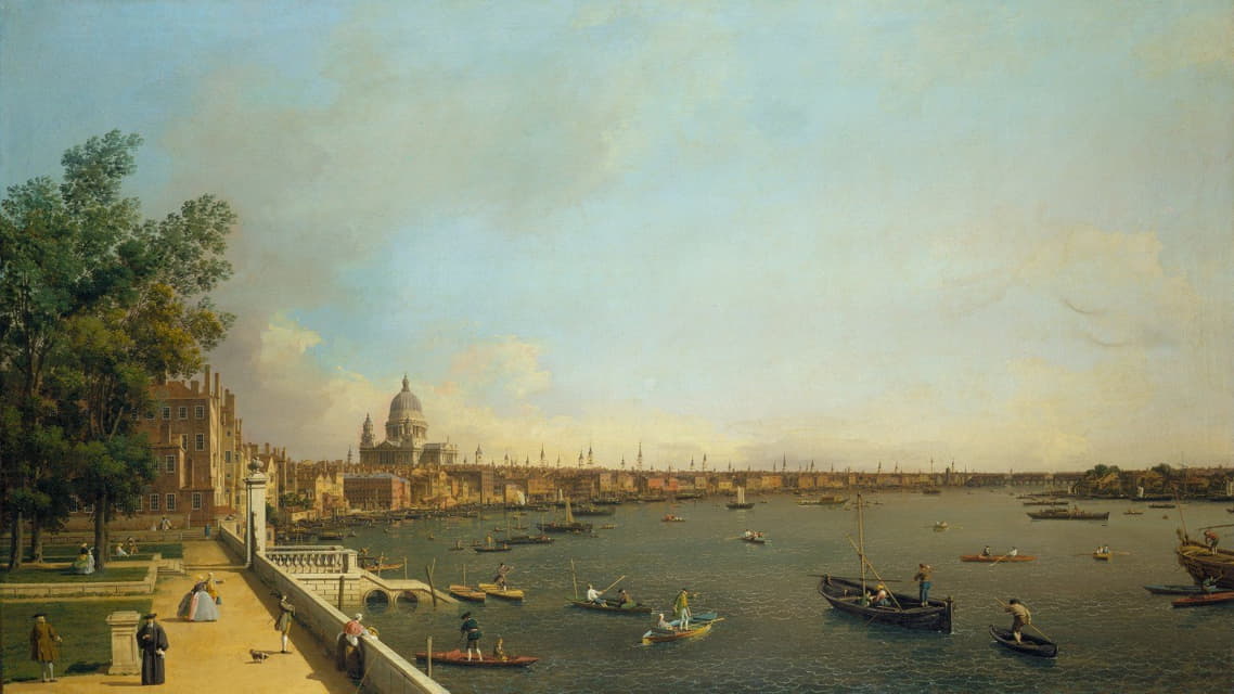 Canaletto - London- The Thames from Somerset House Terrace towards the City