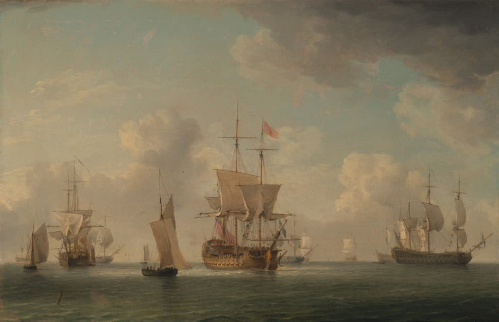 Charles Brooking - English Ships Under Sail in a Very Light Breeze