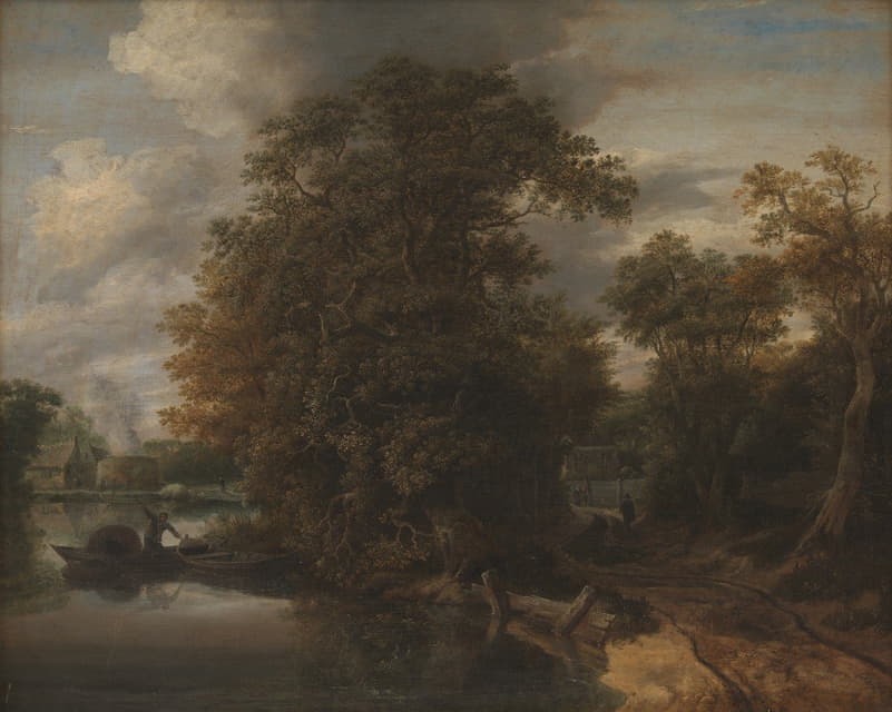 Cornelis Gerritsz Decker - Landscape by a River. In the Background a Limekiln