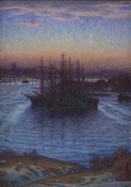 Eugen - Ships at Anchor. Winter