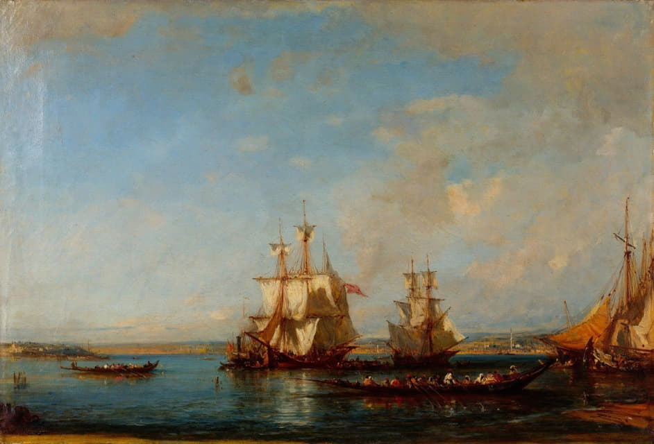 博斯普鲁斯海峡的帆船和帆船