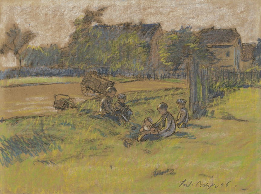 Ferdinand Balzer - Children on a meadow