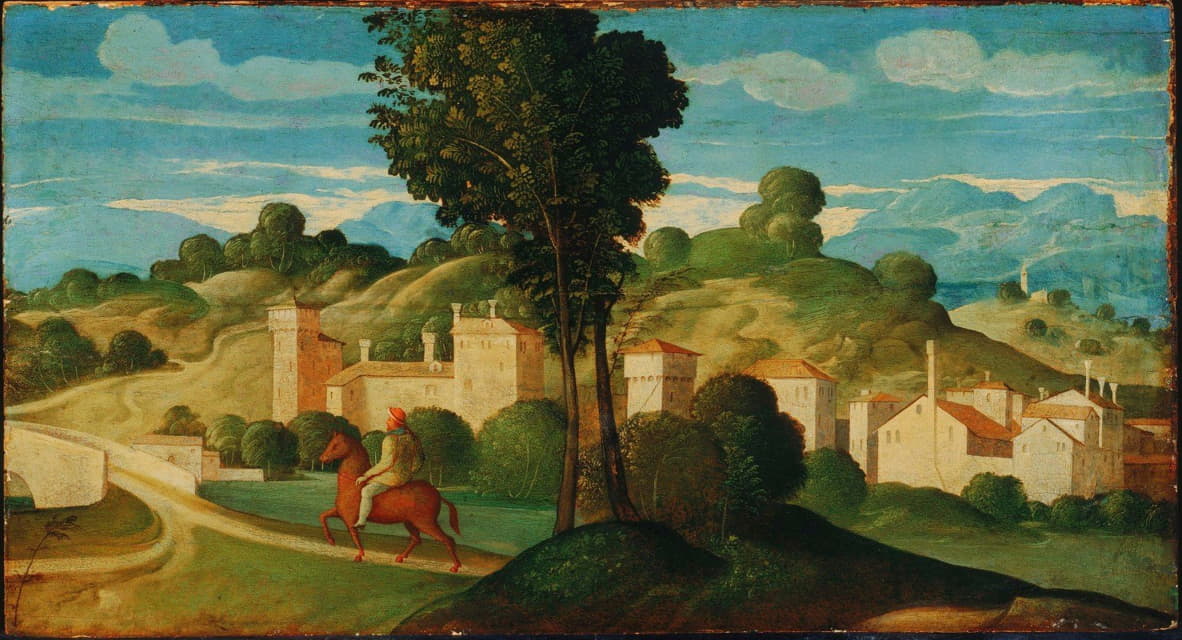 Girolamo Da Santa Croce - Landscape with Rider