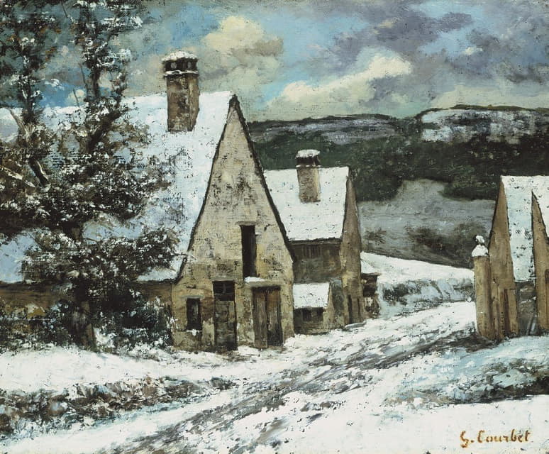Gustave Courbet - Village Edge in Winter