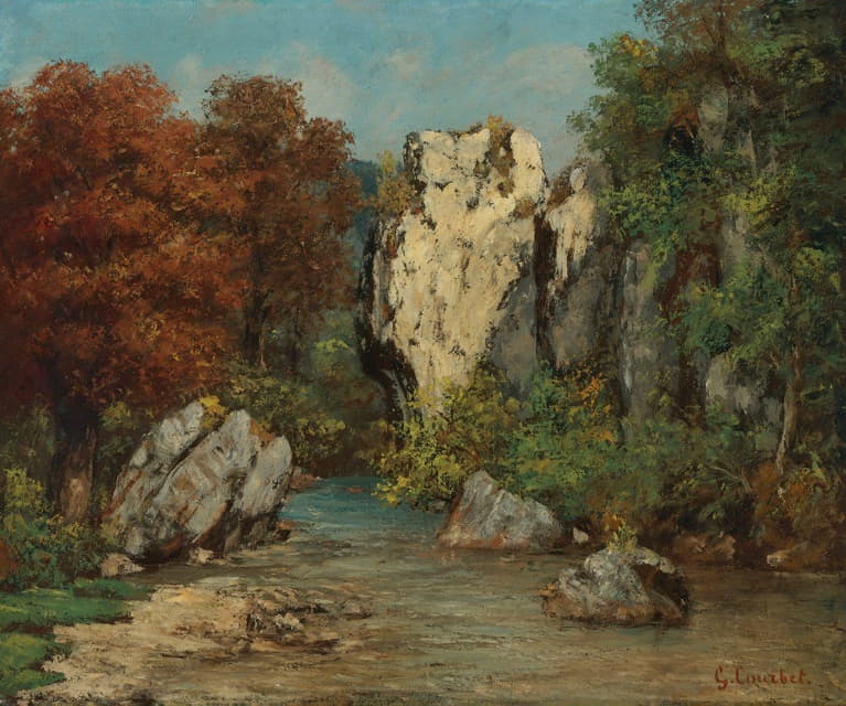 溪流和岩石景观