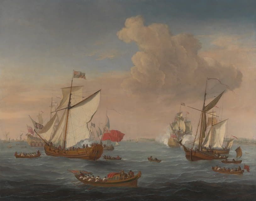 Isaac Sailmaker - Ships in the Thames Estuary near Sheerness