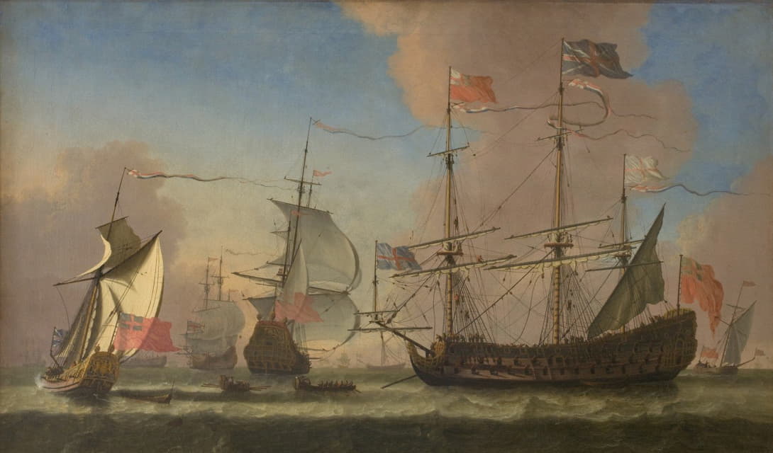Jan Karel Donatus van Beecq - English Warships at Sea in a Fresh Breeze