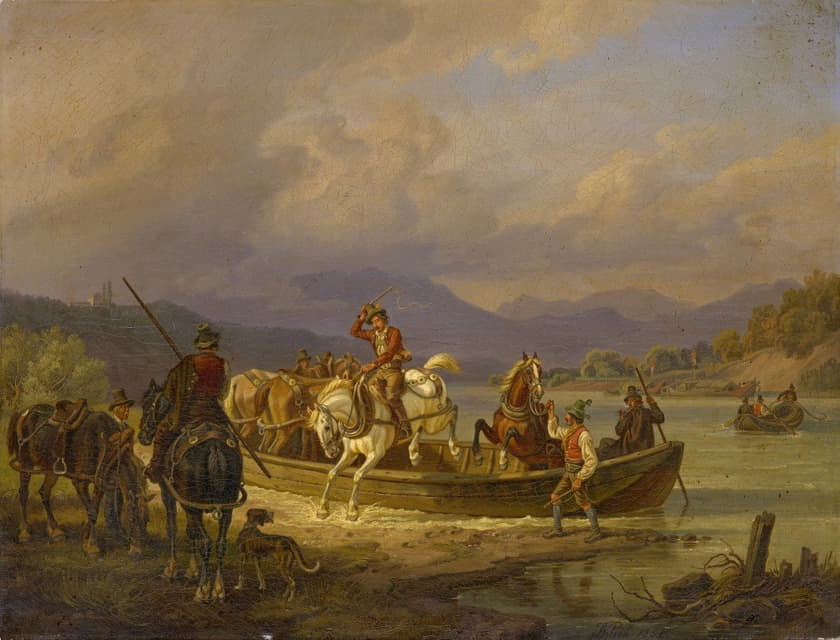 Johann Adam Klein - Riders Disembarking a Ship