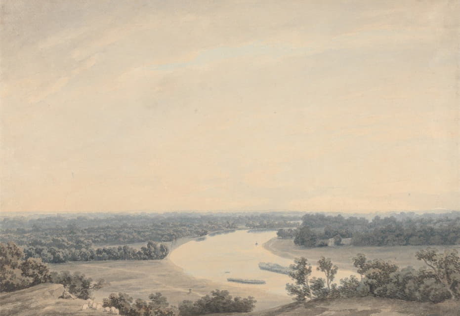 John Robert Cozens - The Thames from Richmond Hill Looking Southwest