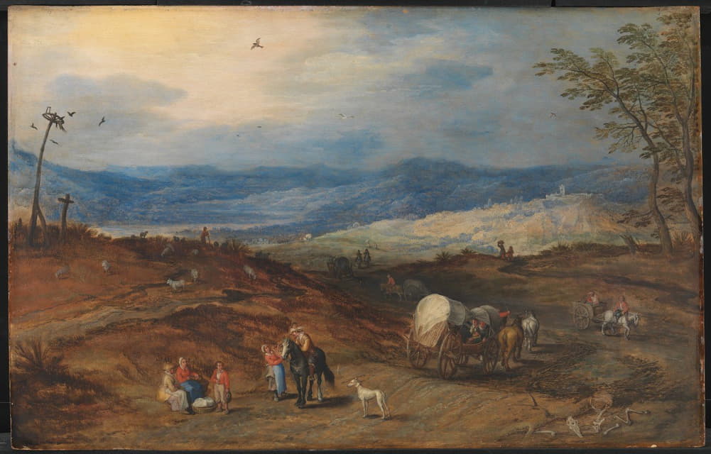 Joos de Momper the Younger - Landscape with a Road Leading Past a Place of Execution