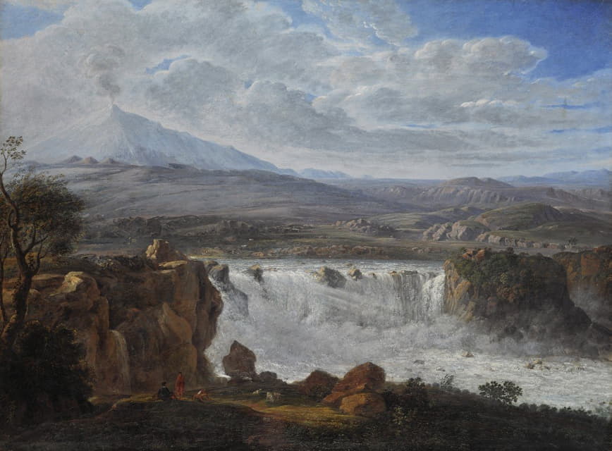 埃特纳山脚下阿德诺附近的卡拉奇瀑布