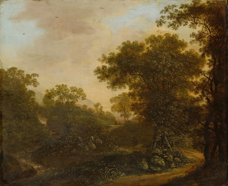 Ottomar Hackius - Landscape with Path in the Woods
