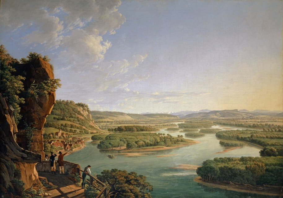 Peter Birmann - View from the Isteinerklotz up the Rhine toward Basel