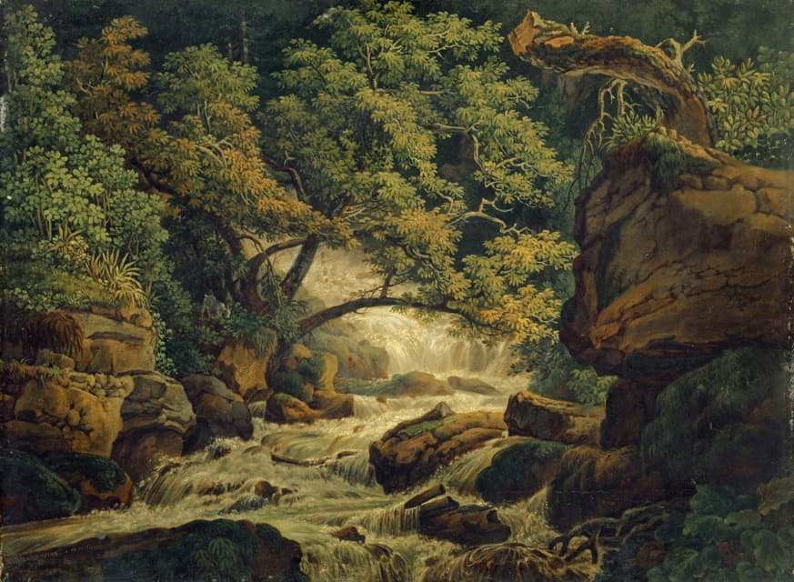Peter Birmann - Waterfall Chesant (Waterfall of the Birs)
