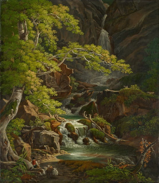 Peter Birmann - Waterfall in the Münster Valley