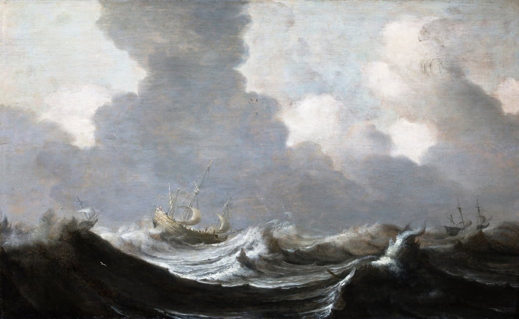 Pieter Mulier the Elder - Four Vessels Running Before a Gale