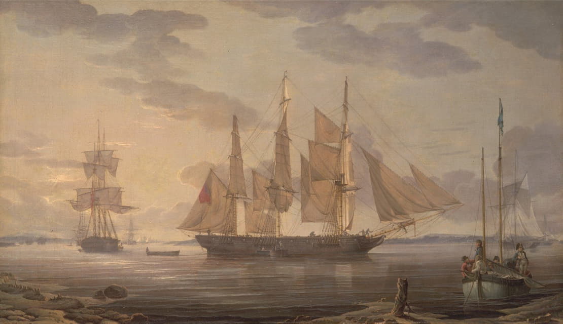 Robert Salmon - Ships in harbor