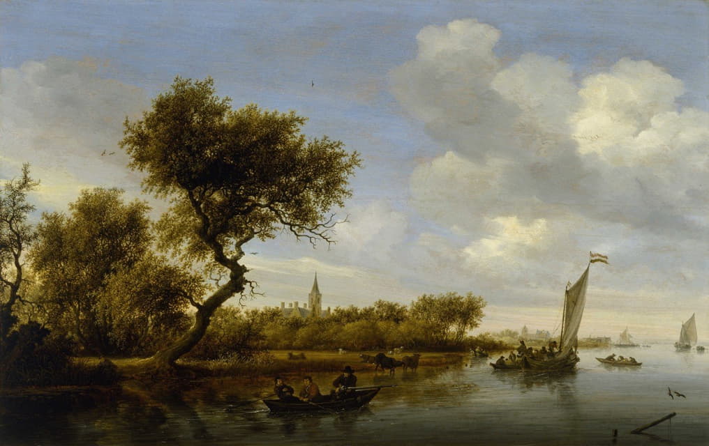 Jacob Salomonsz. van Ruysdael - River Landscape with a Church in the Distance