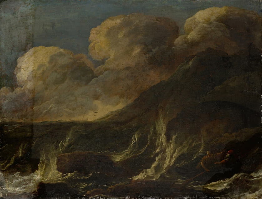 Anonymous - Stormy Sea with Fishermen