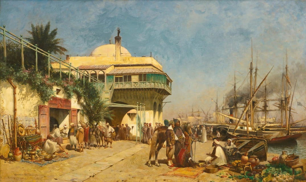 Alfred Wordsworth Thompson - The port of Algiers