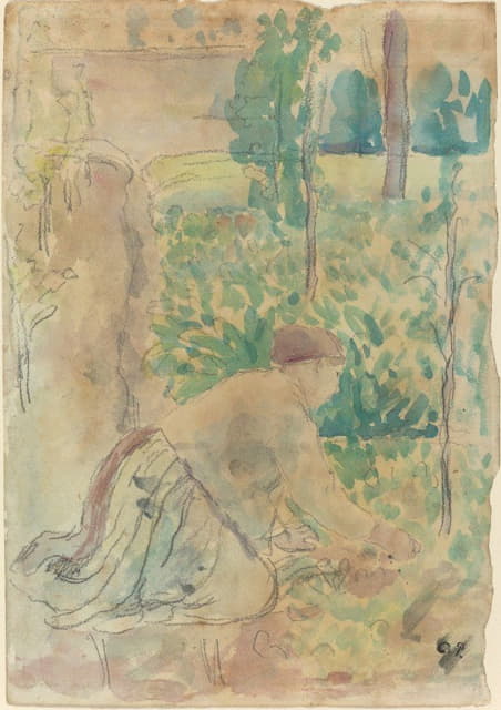 Camille Pissarro - Woman Working in a Garden