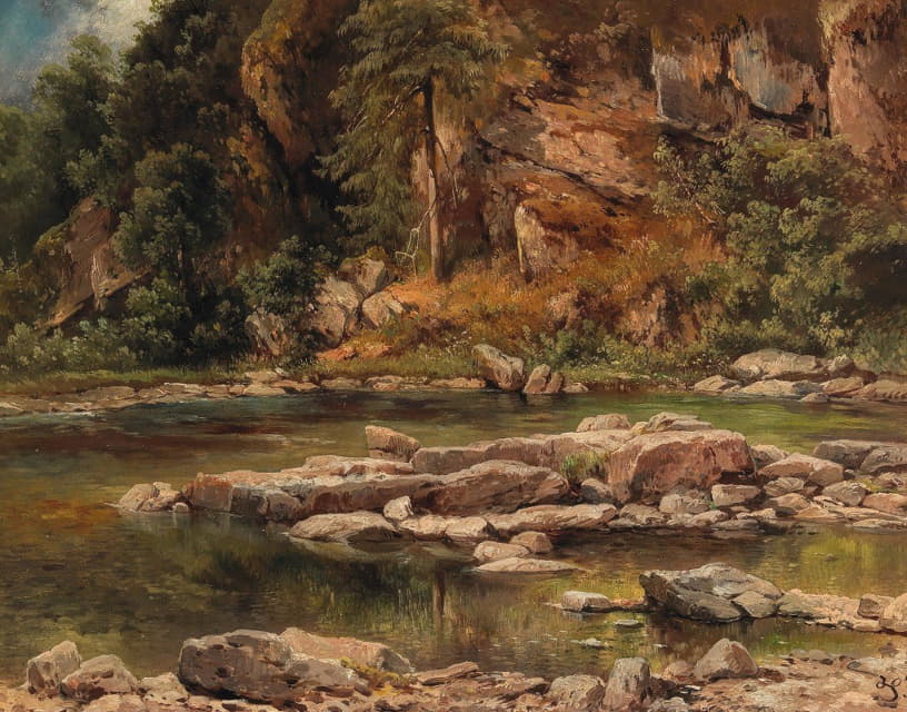 Carl Franz Emanuel Haunold - A Wooded River Landscape