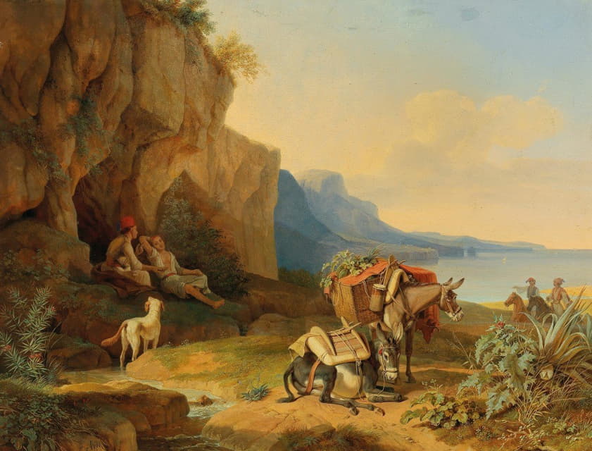 Carl Wilhelm von Heideck - Greece, resting on the way to the market