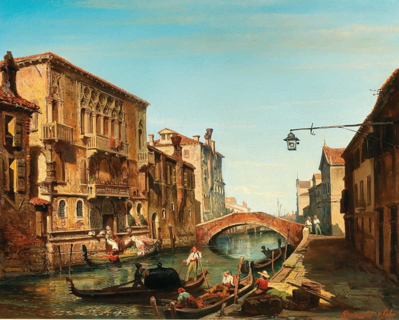Carlo Brioschi - Venice, a view of the Palazzo del Cammello at the Cannaregio