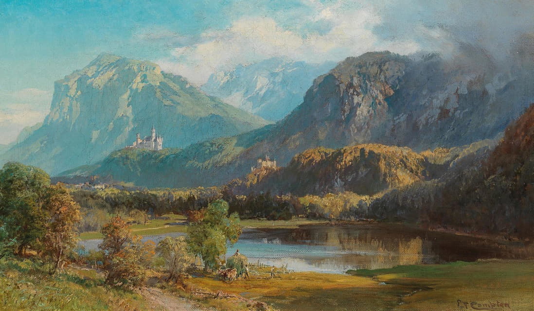 Edward Theodore Compton - A View of Neuschwanstein