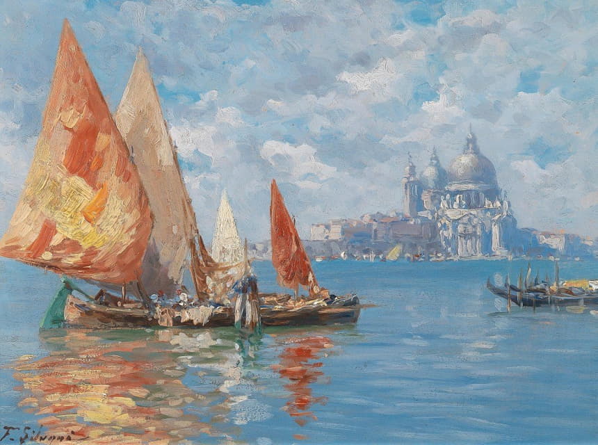 威尼斯，渔船前向圣玛丽亚·德拉致敬