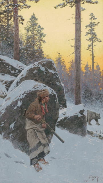 Henry Farny - The Indian Bear Hunter