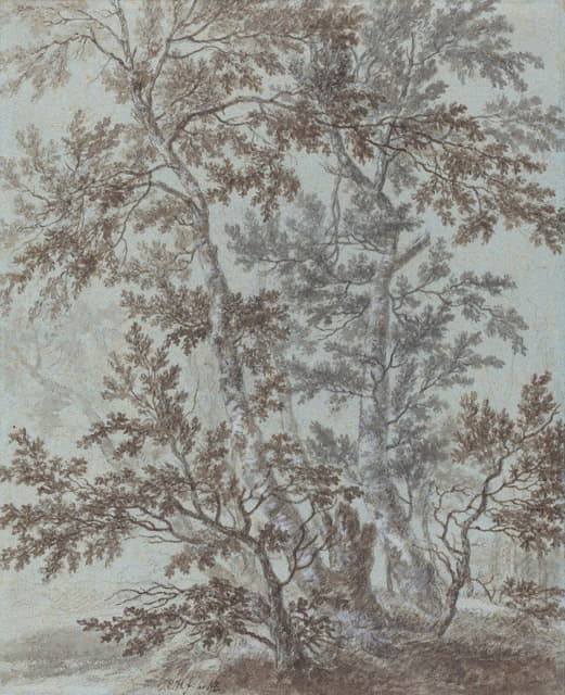 Johann Caspar Huber - A Stand of Birch Trees