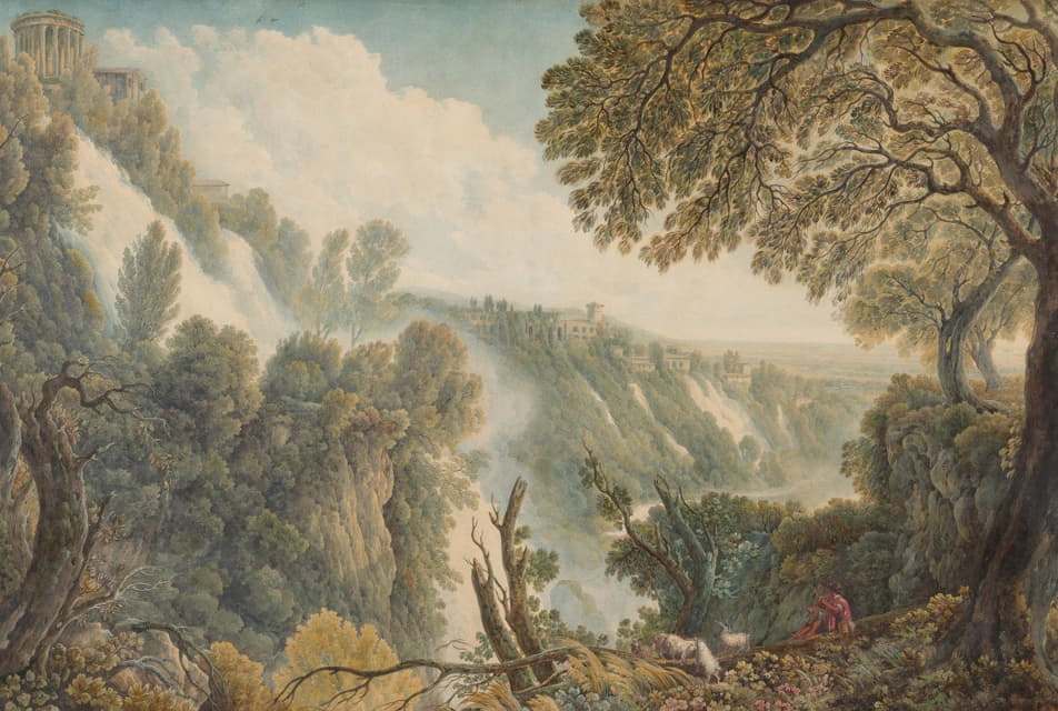 Abraham-Louis-Rodolphe Ducros - The Waterfalls at Tivoli