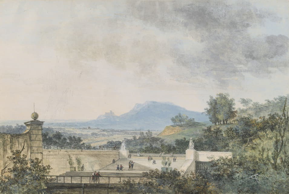 Louis Gabriel Moreau - Panoramic View across a Terraced Park