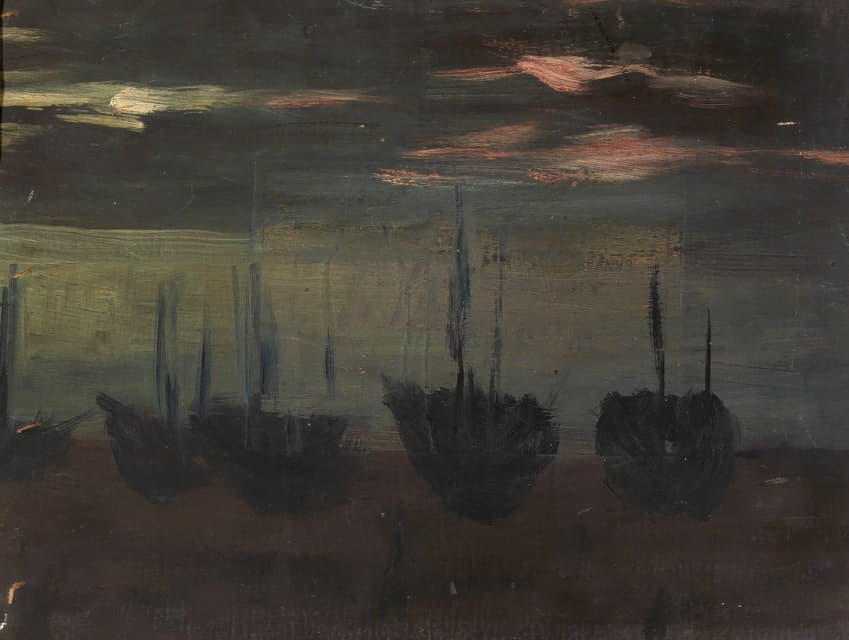 Alice Pike Barney - Ships in Moonlight