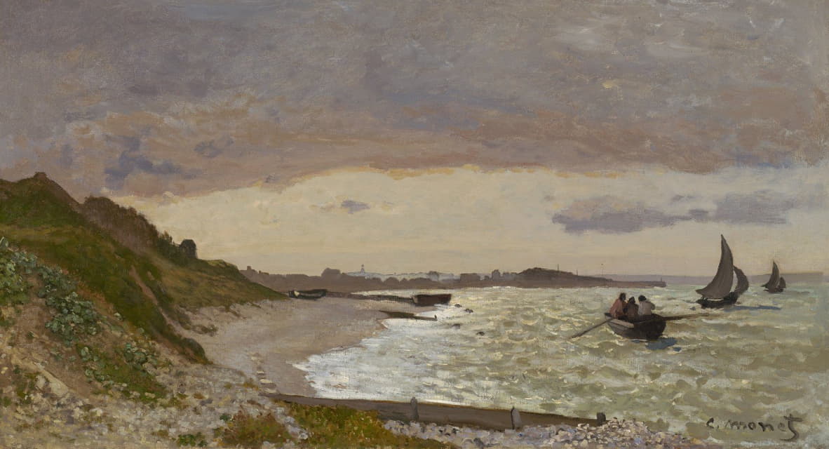 Claude Monet - The Seashore at Sainte-Adresse