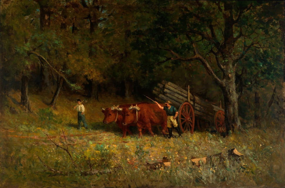Edward Mitchell Bannister - Untitled (boy and man with oxen)