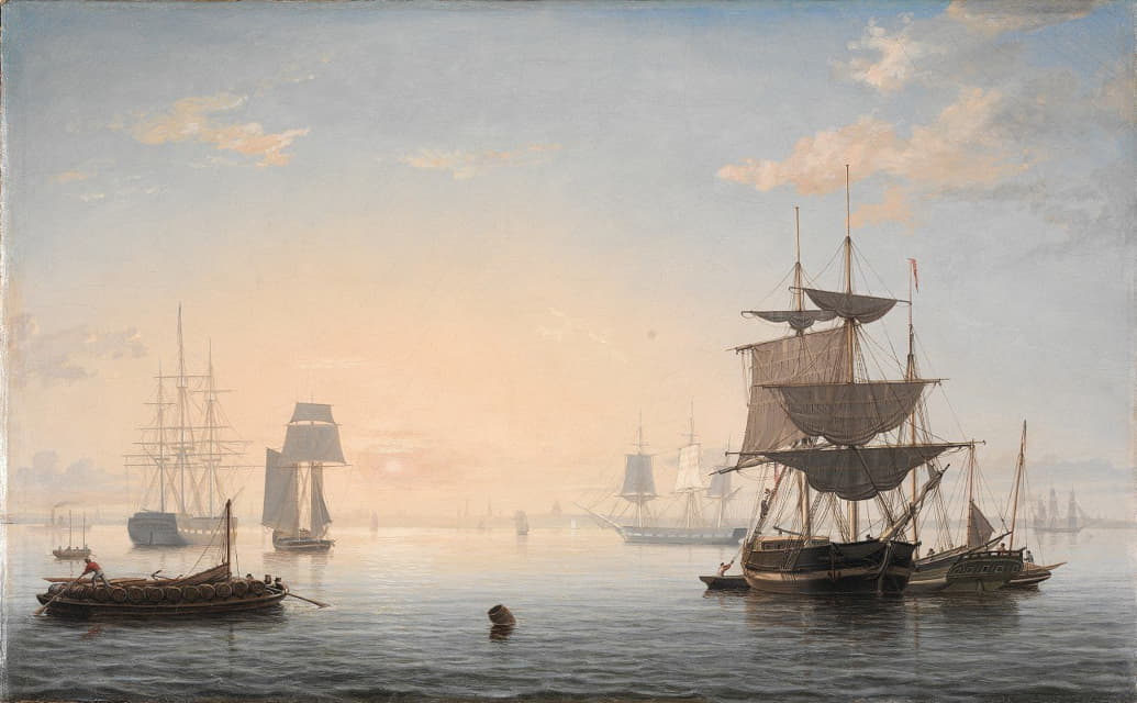 Fitz Henry Lane - Harbor of Boston, with the City in the Distance