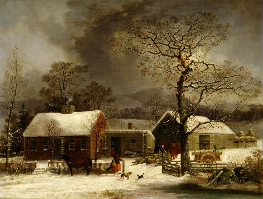 George Henry Durrie - Winter Scene in New Haven, Connecticut