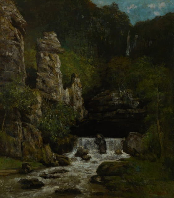 Gustave Courbet - Landscape with a Waterfall