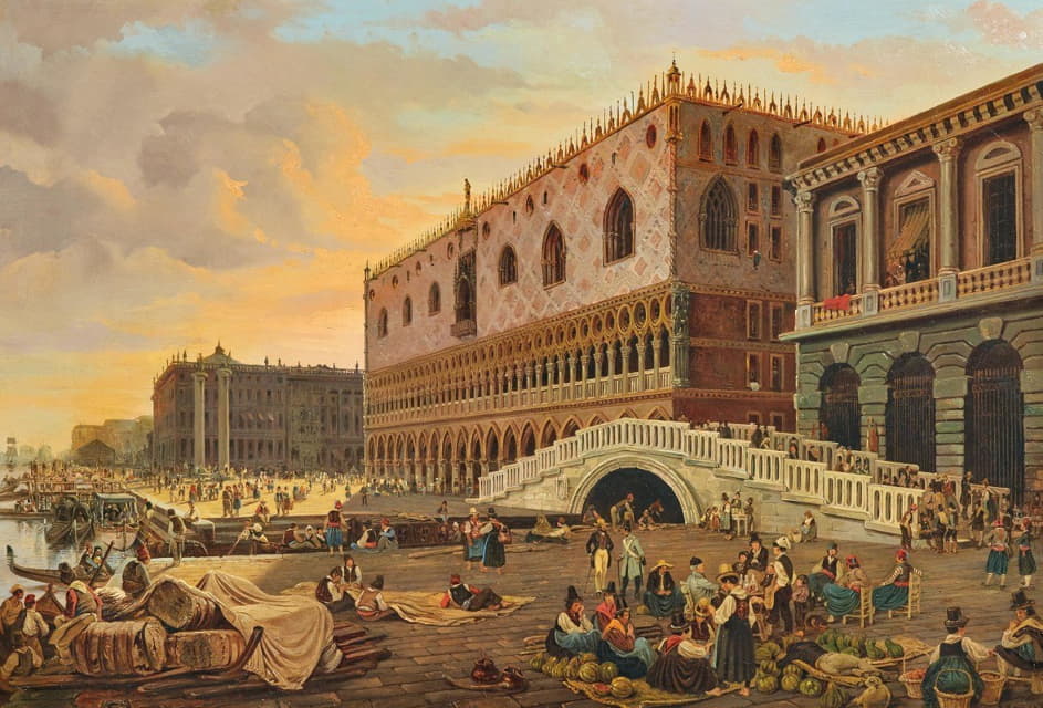 威尼斯，德拉帕格里亚桥和多格宫殿