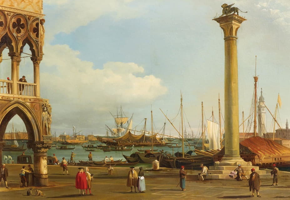 Anonymous - Venice, a view of the Bacino di San Marco from the Piazzetta