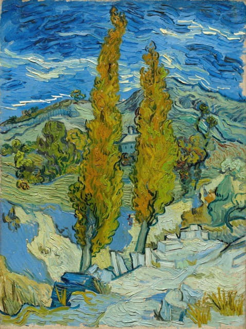 Vincent van Gogh - Two Poplars in the Alpilles near Saint-Rémy