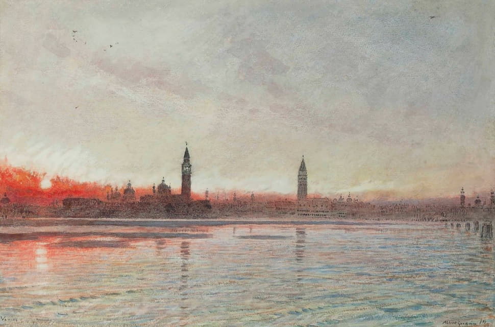 Albert Goodwin - Sunset, Venice