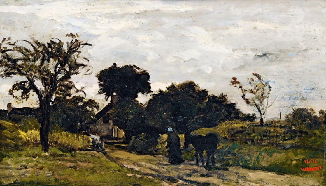 Charles François Daubigny - Peasant Woman On A Path