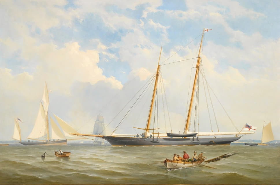 Charles Gregory - The Royal Yacht Squadron Schooner Viking At Anchor Off Cowes