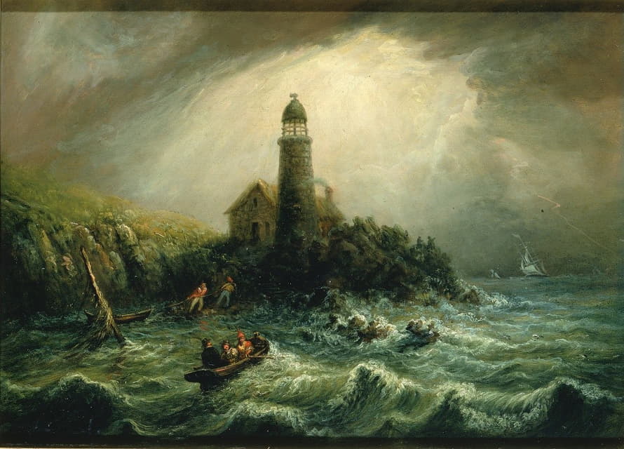 Charles Hubbard - Sea View Of Cape Poge Lighthouse