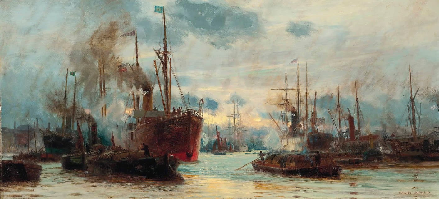 Charles William Wyllie - Congested Waters On The Thames