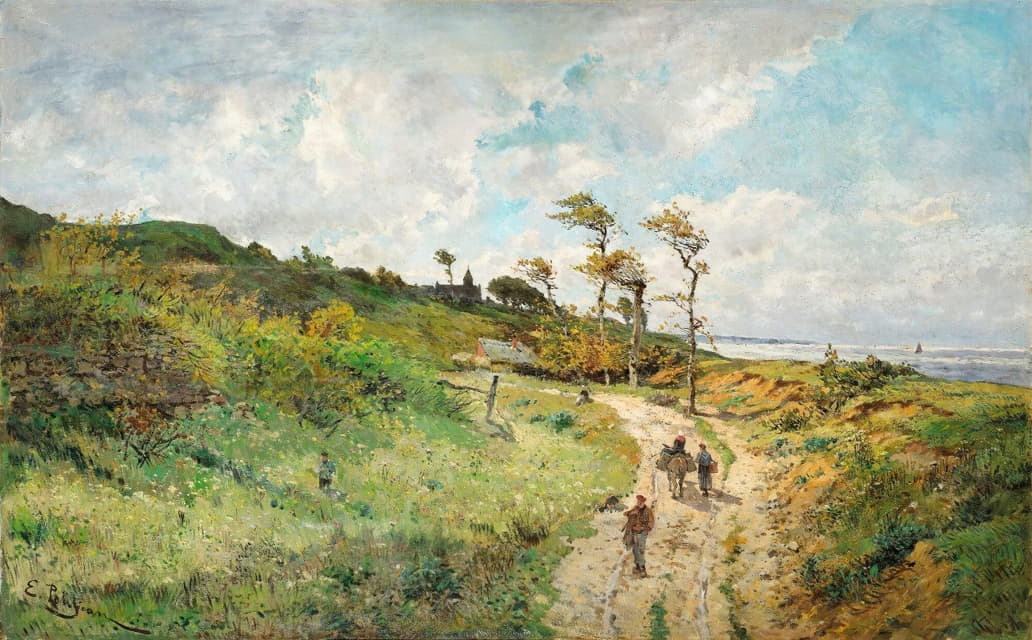 Edmond-Marie Petitjean - Path By The Seaside